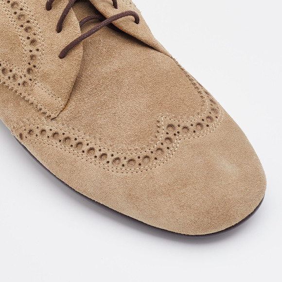 Gucci Grey Brogue Suede Derby Lace Up Loafers Size 41 - Picture 6 of 8